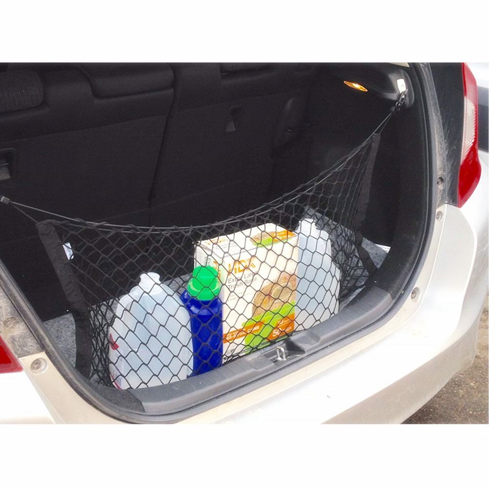 Adjustable 90*40 CM Universal Envelope Car Trunk Luggage Storage Cargo Net - Universal Stretchable Truck Net with 4 Hooks