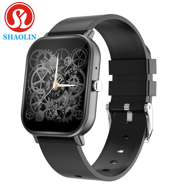 SHAOLIN montre intelligente femmes hommes pleine touche Fitness Tracker tension artérielle horloge intelligente femmes Smartwatch pour apple Watch Xiaomi ios: Black