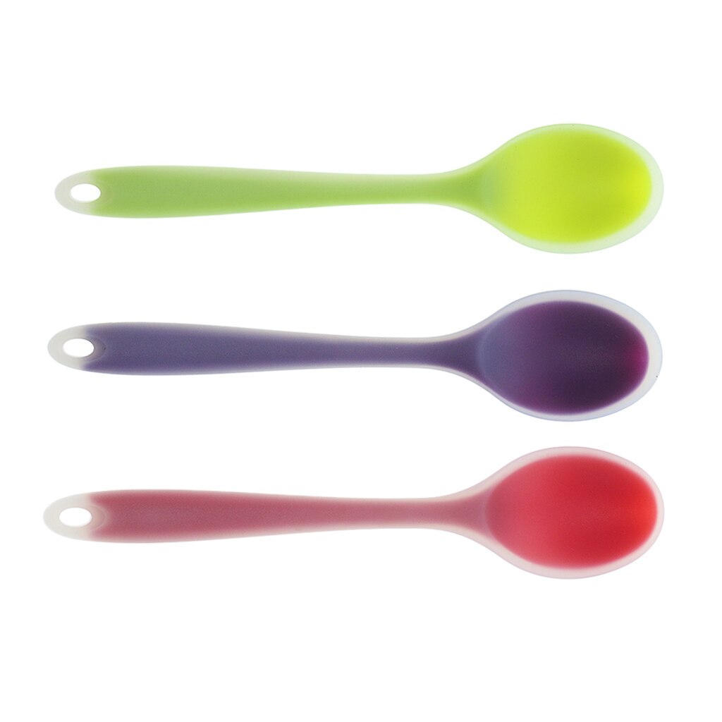 3 stücke halb-transparent Silikon Löffel Suppe Löffel Kaffee Milch Teelöffel