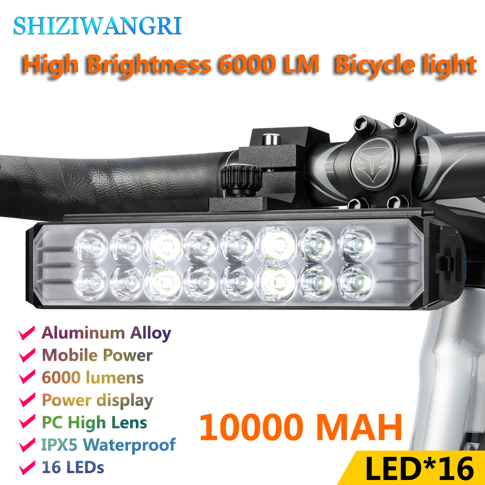 Fiets Licht Voor 5200LM Led Licht Voor Fiets 8000Mah Mountain Cycle Koplamp Lamp Mtb Fiets Licht Usb Zaklamp Super brigh