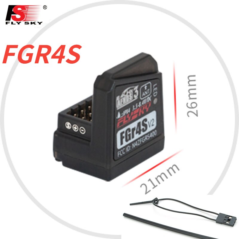 Flysky Receiver FGR4S FS-FGR4S 4CH Built-in Single Antenna Bidirectional Can Be PPM/IBUS Output for Flysky FS-FG4 Transmitter: WHITE