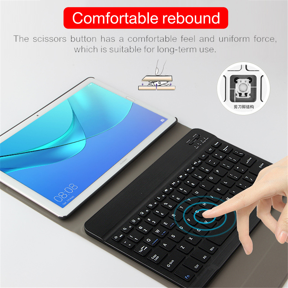 Bluetooth Keyboard Leather Case for Huawei Mediapad M5 Lite 10 BAH2-W19/L09/W09 Tablet Funda Cover For Huawei M5 lite 10 Case