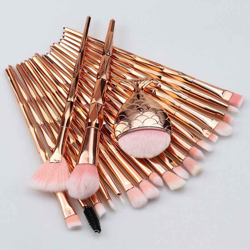 Sinso makeup børster sæt 1-21 stk unicorn makeup børste kit foundation øjenskygge blush contour make up børster værktøj: 21 stk. rosaguld