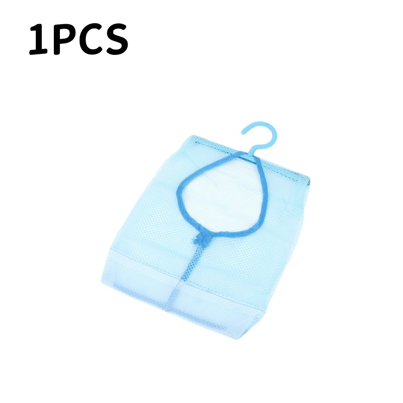 Bolsa de malla para colgar ropa, organizador de cestas de almacenamiento, gancho colgante para cocina y baño: Azul