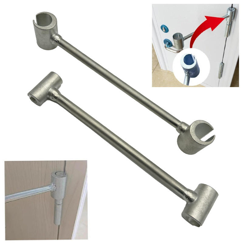 Llave de ajuste de huecos de bisagra, llave de reparación de bisagra de puerta de doble cabezal, llave de ahorro de trabajo para herramientas de reparación de huecos de bisagra para el hogar