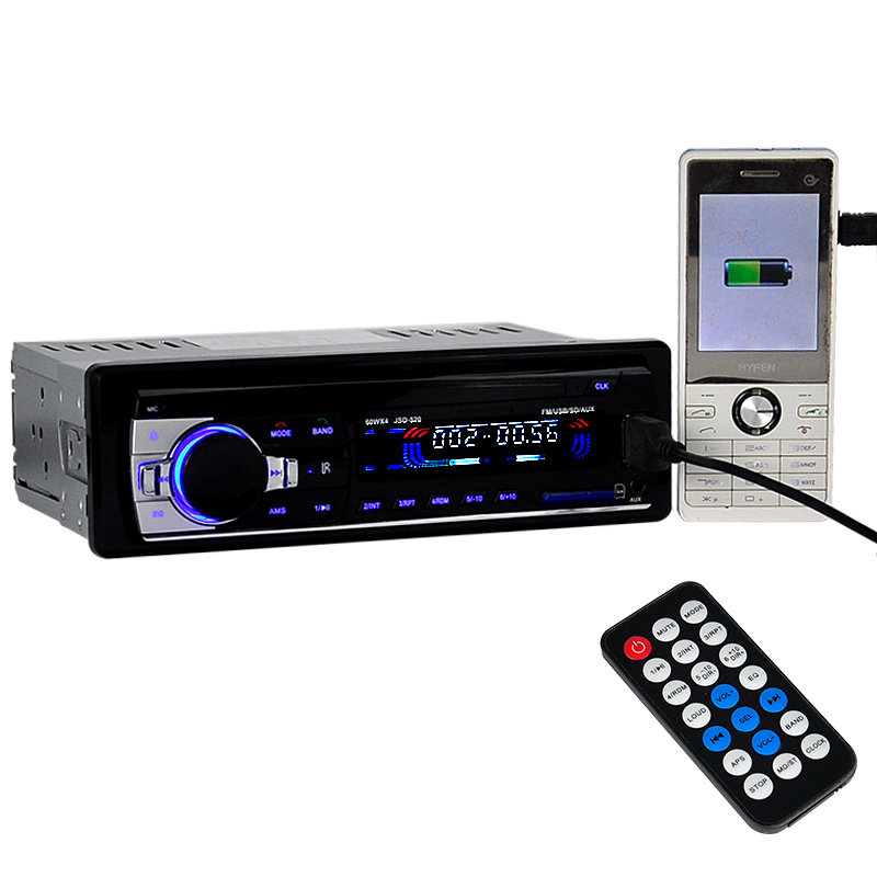 12V Bluetooth Stereo car FM Radio with ISO Cable Stereo In-dash 1 Din FM Aux SD USB