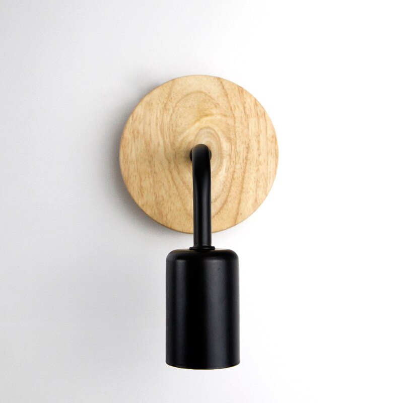 Træ væglampe industriel indretning lampet retro sengelampe lampara pared vintage indendørs væglampe  e27 110v 220v: Sort