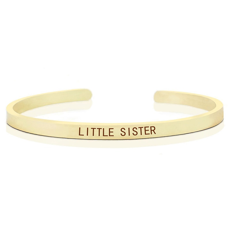 Beste Vriend & Zusters Armband Goud Kleur Gegraveerd Manchet Armband Zusje Grote Zus Sieraden Verjaardagscadeaus: little sister