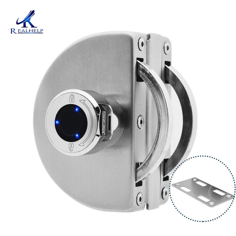 Frameless Glass Door Fingerprint Lock Flat Sliding Door Single Open Double Door Electronic Lock