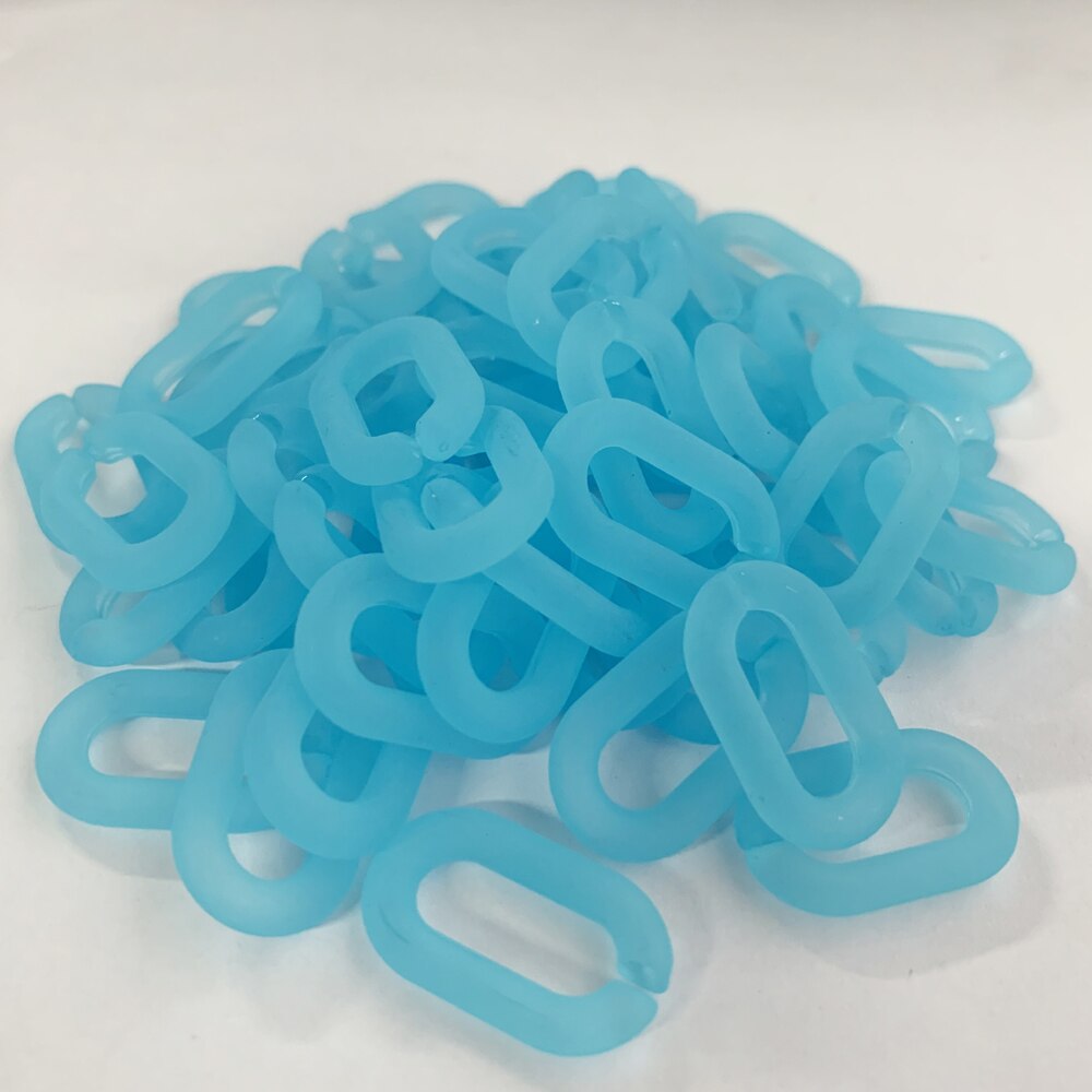 50pcs/bag Frosted DIY Detachable Replacement Shoulder Strap Bag Acrylic Resin Handbag Chain Strap Bands Bag Accessories 27*17mm: frosted blue