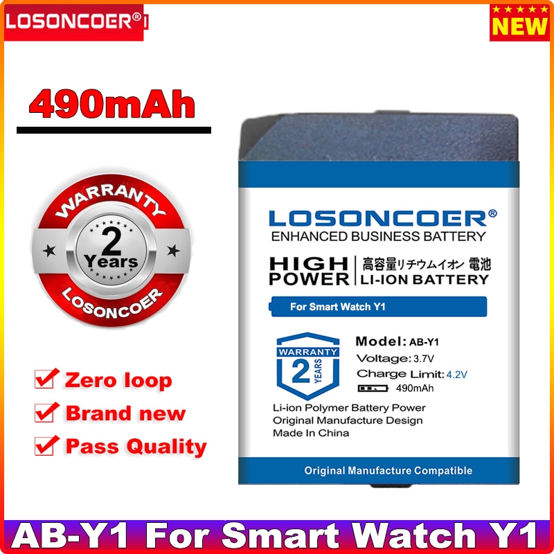 Losoncoer 490 Mah AB-Y1 Batterij Voor Slimme Horloge Y1 Horloge Bluetooth Horloge Telefoon Hoge Capaciteit RXY-Y1 JHCY-T11