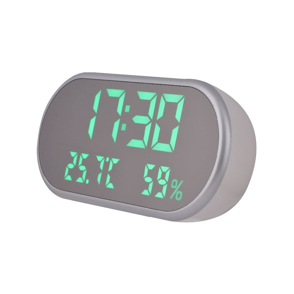 Digital Alarm Clock Portable Mirror HD LED Display with Time/Humidity/Temperature/Display Function USB Port ChargingNew Qgnv