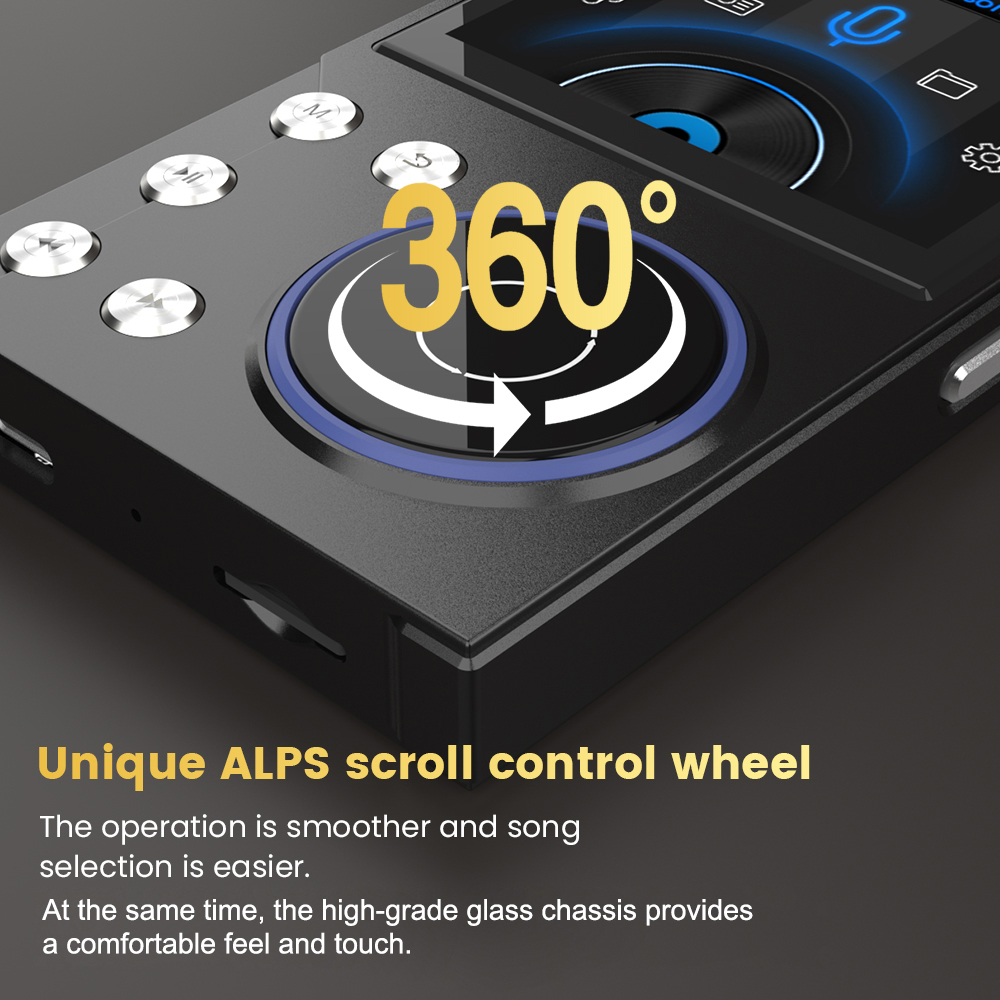 MP3 Player, Lossless DSD High Definition Portable Hi-Fi Digital Audio Music Player with 16GB Memory , Supports Up to 128GB