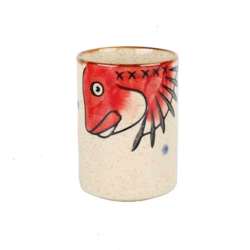 Taza de agua pintada a mano japonesa, copa de sopa de cuerpo recto, golondrina, taza de té de cebada para restaurante, vaso práctico, taza de té de cerámica
