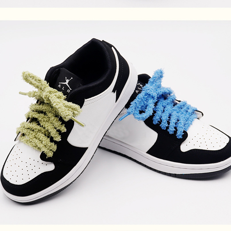 1 para 120/140/160cm ręcznik pluszowe okrągłe sznurowadła 6.5mm Premium Fluff miękkie sznurowadła Caterpillar dla Sneakers obuwie sportowe