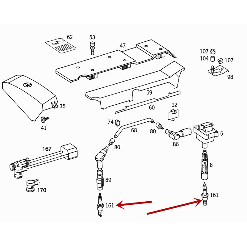 Auto Motor bougie M104 M111 E23 E22 M119 M118 M120mer ced esb enzW202 W124 W210 W463 W140 C180 C230 start ontsteking nozzle