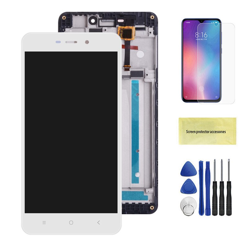 Original 5.0'' LCD For Xiaomi Redmi 4A LCD Display Touch Screen Digitizer Assembly Replacement For Xiaomi Redmi 4A LCD Screen: White With Frame