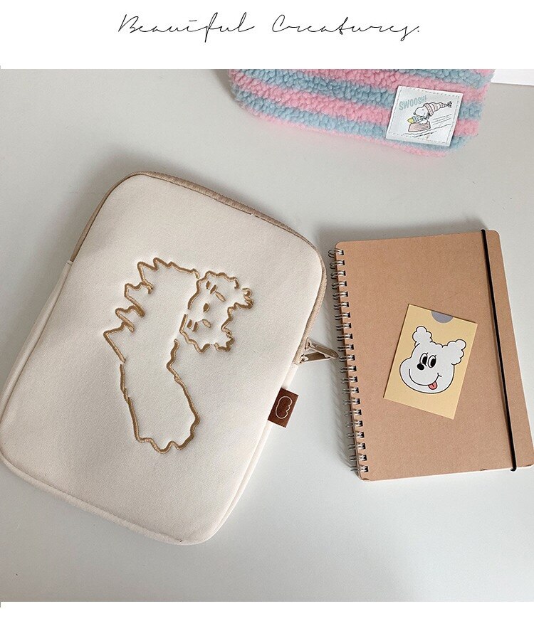 Girls Soft Ipad Bag 15 13 11 10.5 9.7inch Travel Business Mac Case Cute Korea Cat Women Cute Laptop Bag Damping: 11inch