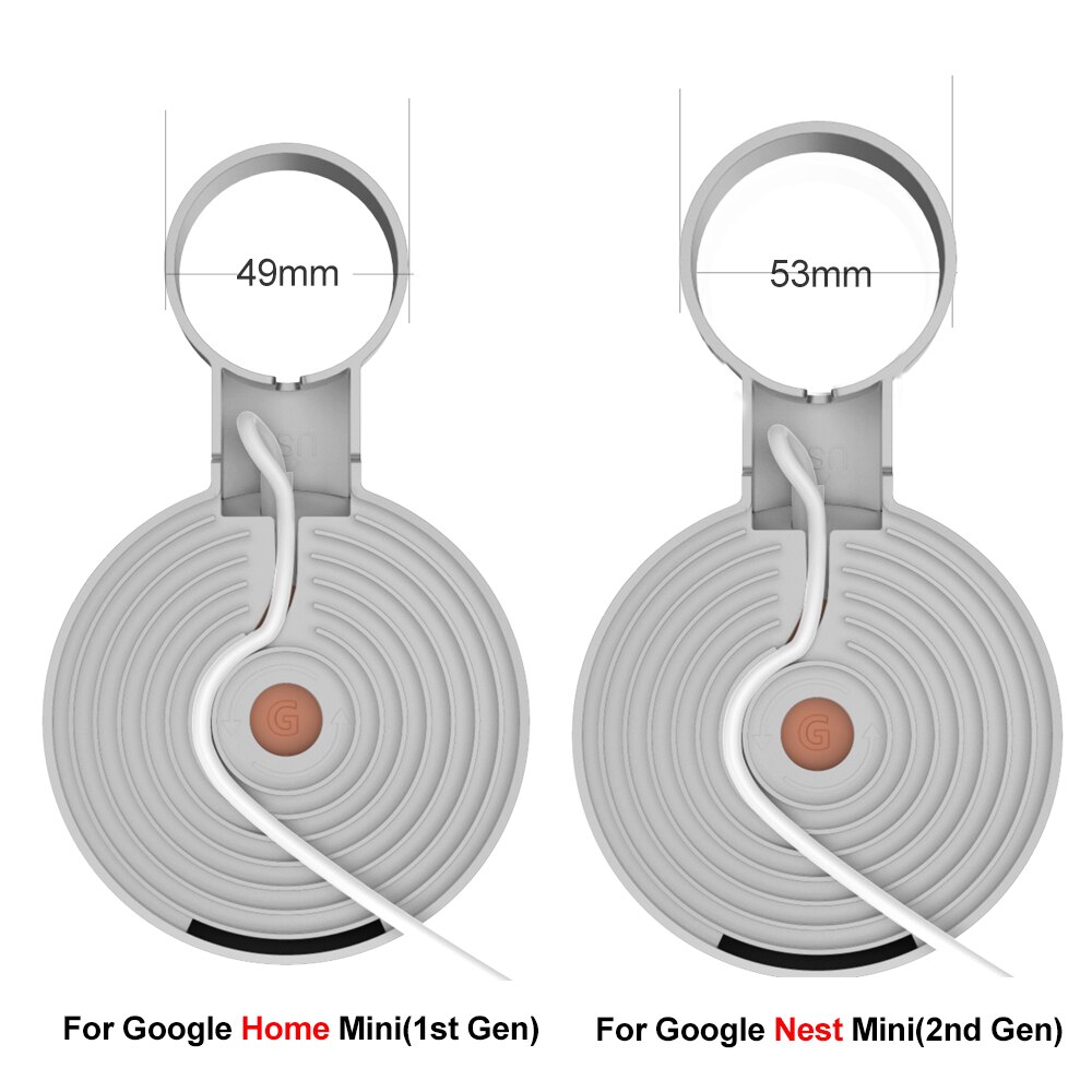 Soporte de pared de enchufe gestión de Cable de datos para Google Home Mini (1ª generación) adecuado para Google Nest Mini (2ª generación)