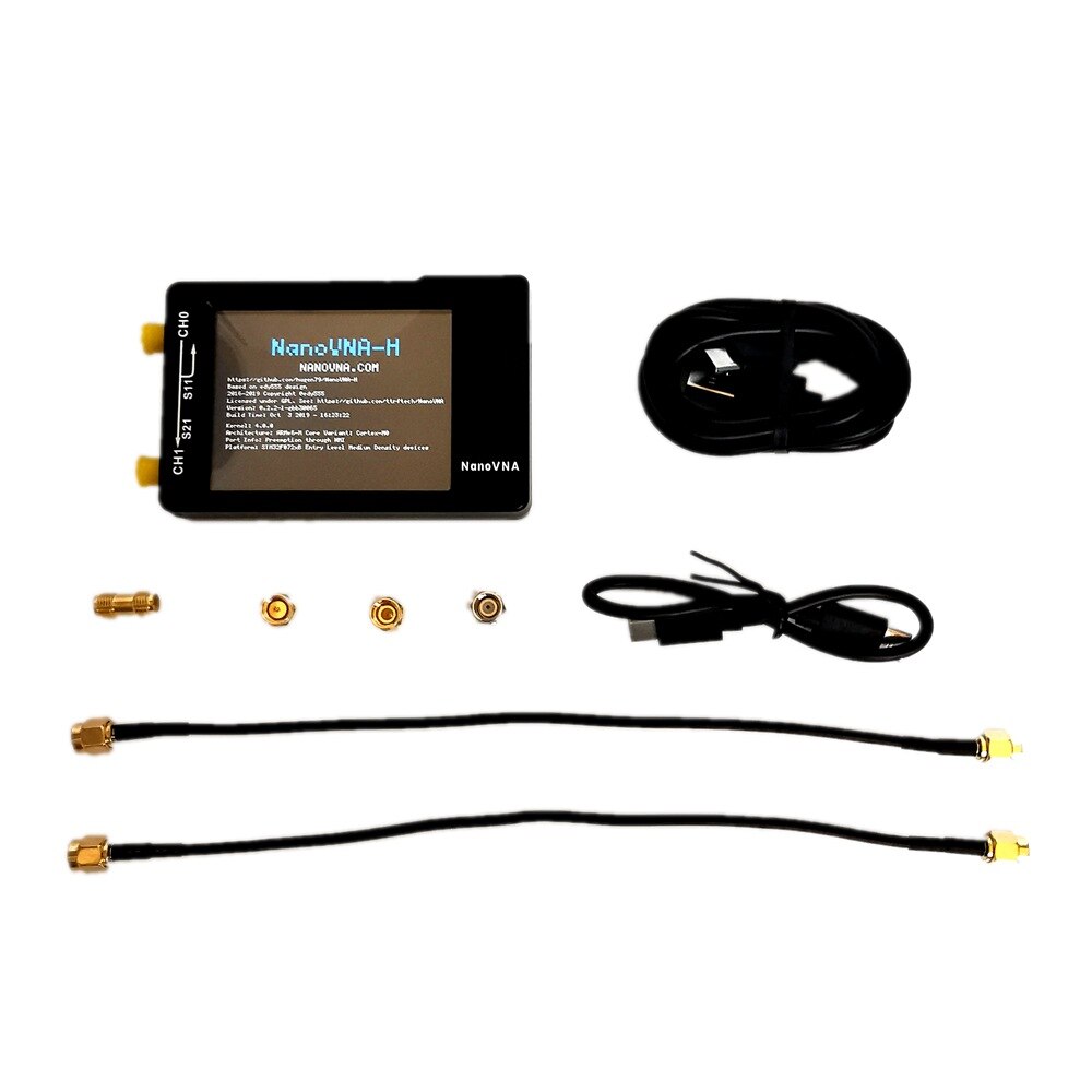 Nanovna-h vektor nettverksanalysator 50 khz ~ 1.5 ghz nano vna shortwave hf vhf uhf uv antenne analysator + batteri + lcd + plastikk