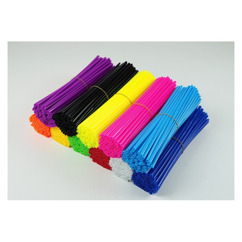 Llanta de rueda de motocicleta de 24cm, tubo fluorescente de radios, cubierta protectora de rueda de moto de cross, radios decorativos, 72 unids/set por juego