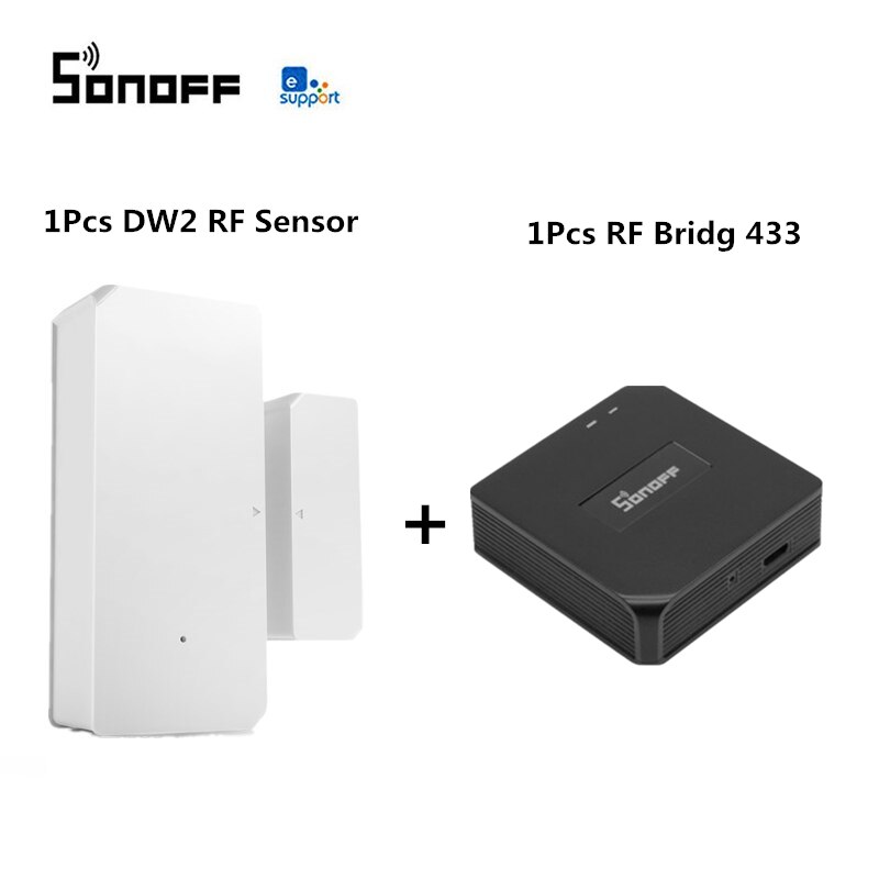 SONOFF DW2 RF 433MHZ Wireless Door / Window Sensor Smart Home Security Remote Control Works With RF Bridge 433: Light Yellow