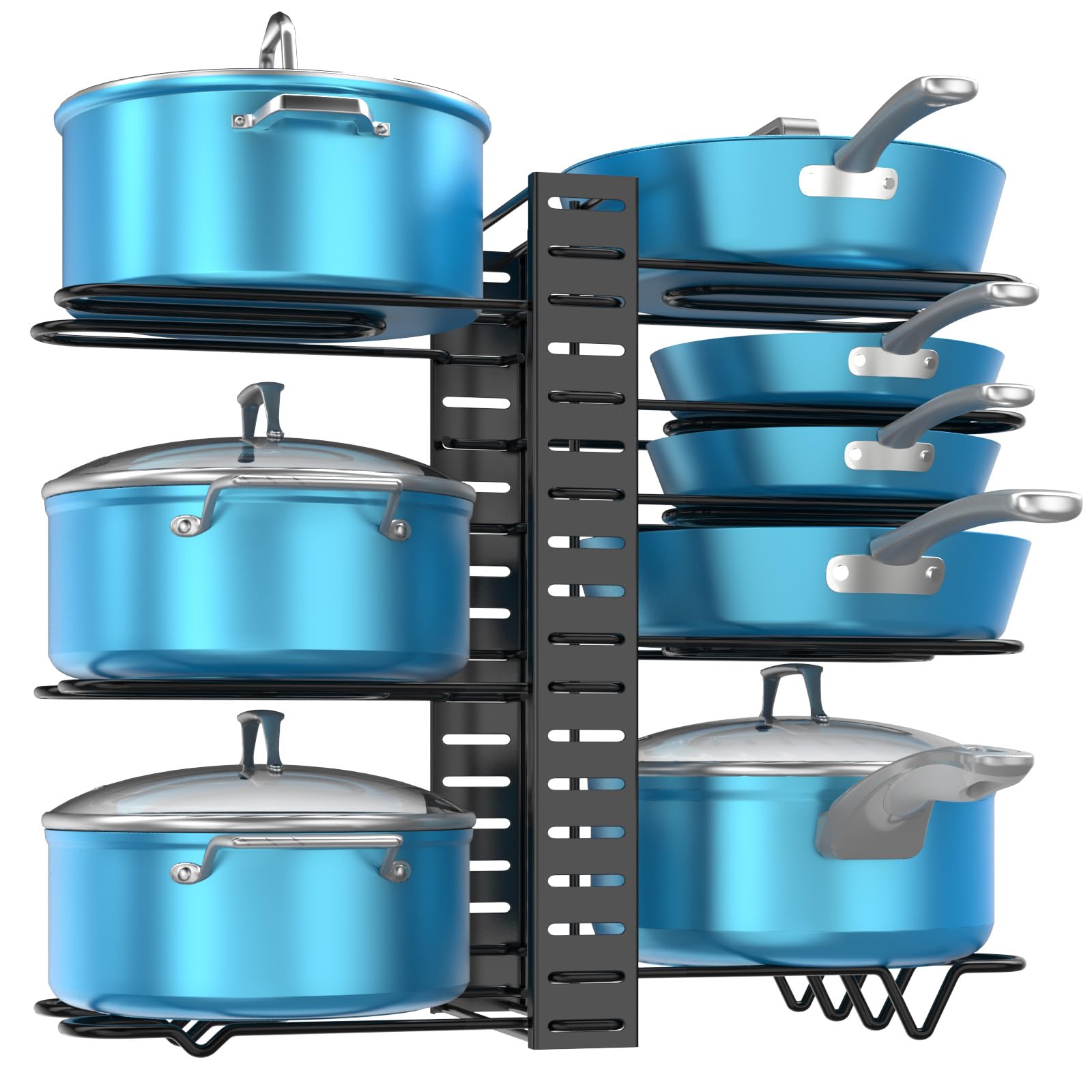 Pot Rack Organizer Under Cabinet,8 Tier Adjustable... – Grandado