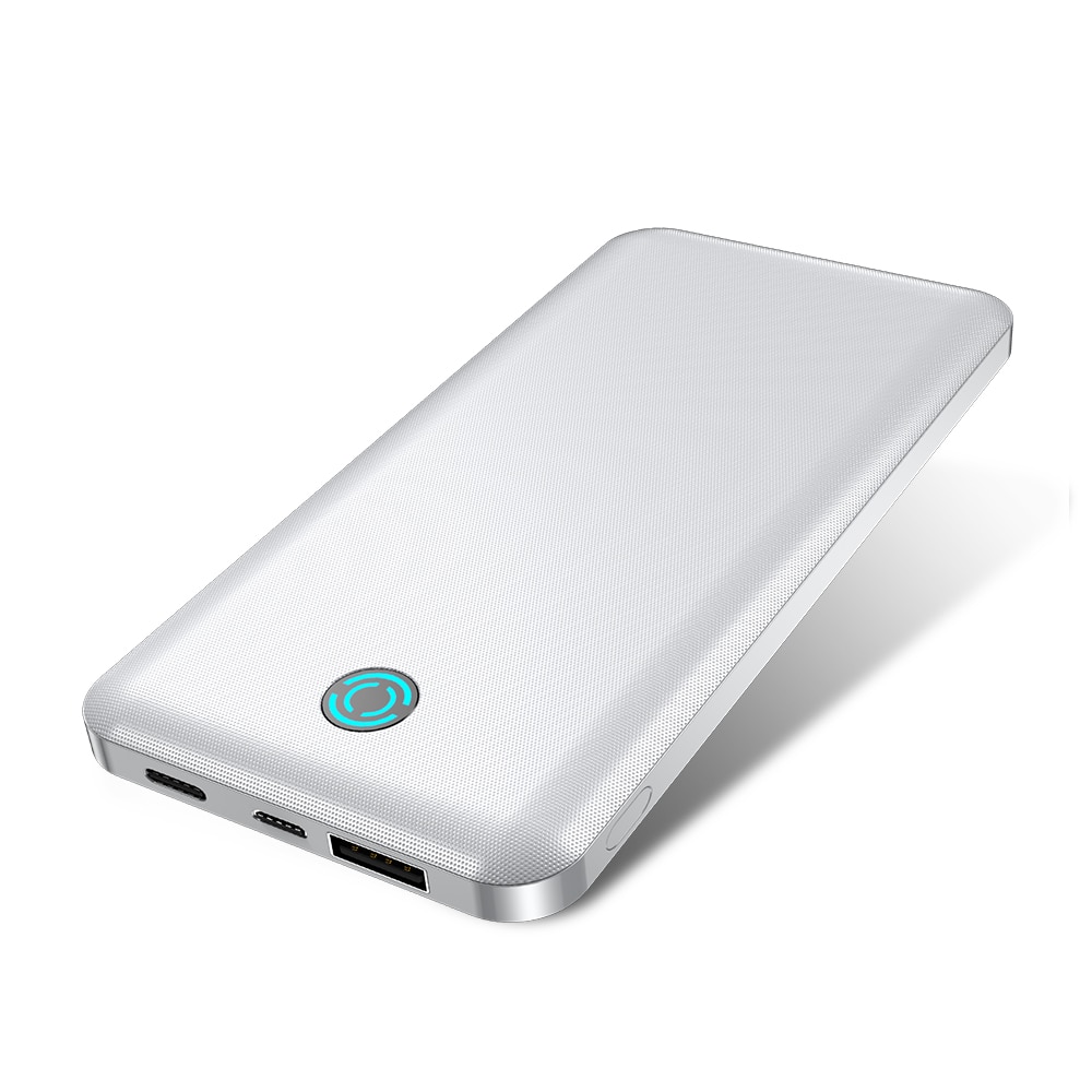 YKZ 10000mAh Power Bank For iPhone 12 pro max Powerbank External Battery Pack Portable Charger Power Bank for Xiaomi Mi 9: white