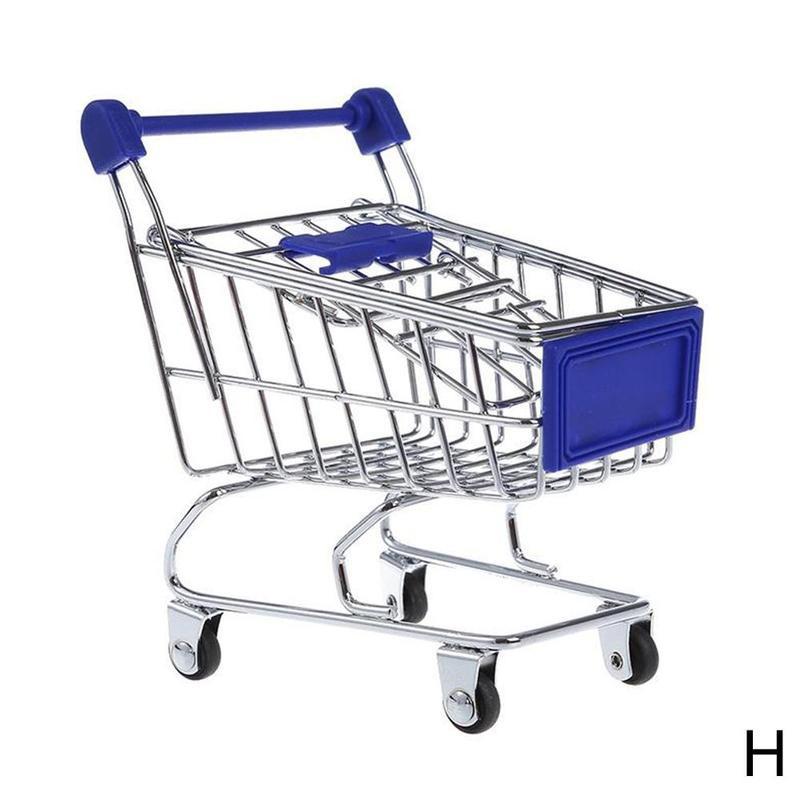 Mini Shopping Cart Supermarket Handcart Shopping Utility Cart Mode Storage Toy: H