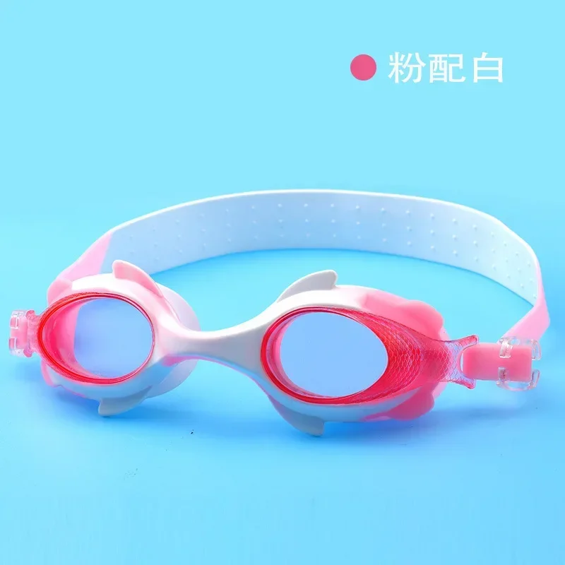 Lunettes de natation en silicone pour enfants, bandages souples réglables, élastiques et étanches, équipement de piscine pour filles, dessin animé mignon: Chocolat