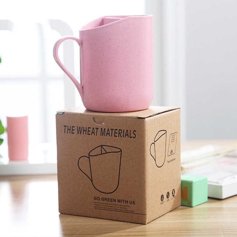 Pomysłowy filtr pszenica słoma kubek robić herbaty plastikowy kubek robić herbaty napiwek filiżanka starożytne chiny styl kubek biurowy z zaparzaczem 260ml