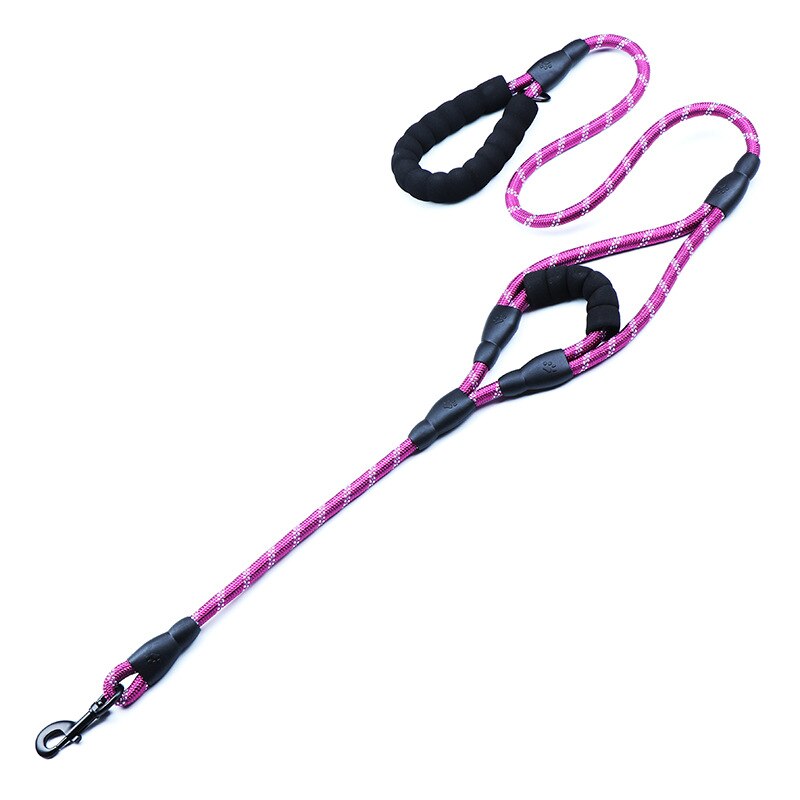 Hondenriemen Outdoor Reizen Dog Training Chain Heavy Duty Dubbele Handvat Lood Voor Meer Controle Nylon Touw Training Dual Handvat: purple / 150cmX1.2cm