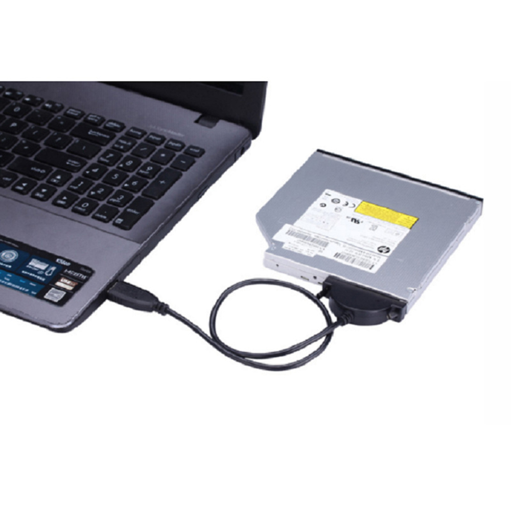Adaptateur de câble noir USB 2.0 à 7 + 6 13Pin Mini SATA II pour ordinateur portable CD-ROM DVD-ROM pour HDD Caddy Slimline Drive indicateur LED