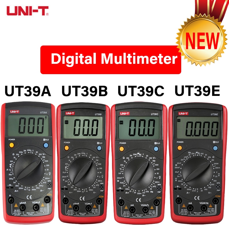 Digital Multimeter UNI-T UT39A/UT39B/UT39C/UT39E AC DC Handheld multimetro ture rms with lcd display
