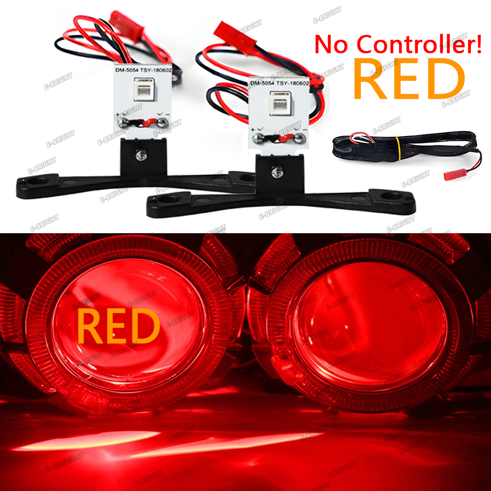 Ojos de Ángel demonio 2P, ojos malvados, Control por aplicación RGB para lente de proyecto de xenón de 2,5 pulgadas y 2,8 pulgadas, faro de Motor para coche, luz decorativa de luz diurna: Rojo