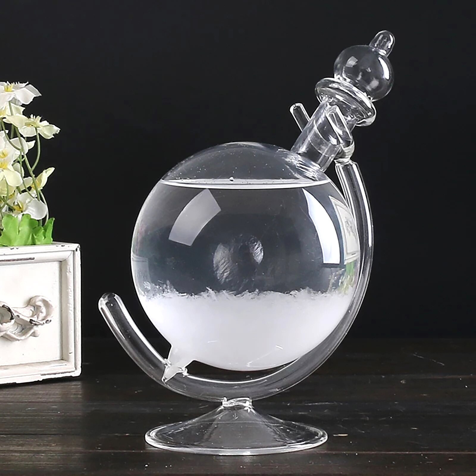 Prévision de tempête créative en forme de Globe, bouteille en verre, baromètre, Station météo de bureau, prévision météo, décoration de la maison # N