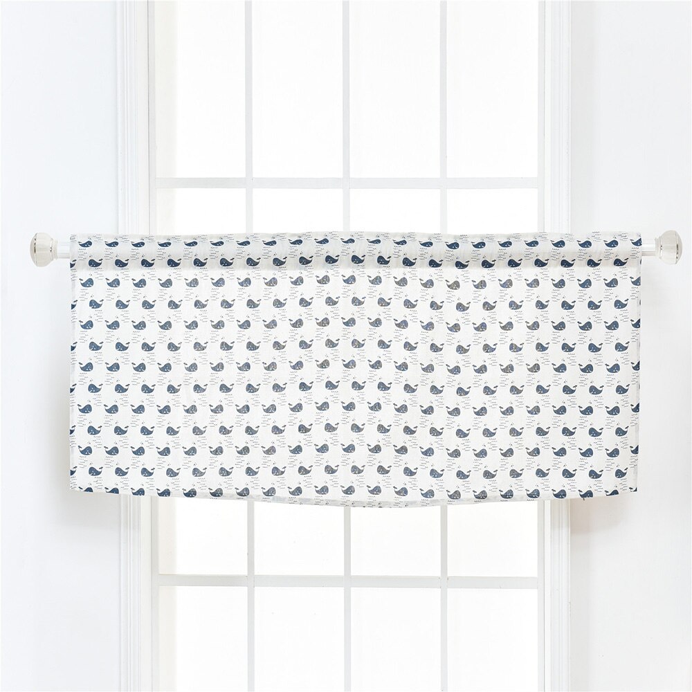 Valance Curtains for Living Room Rose Printing Window Curtain Valances Burlap Cotton Short Semi-Sheer Curtains Window Drapes: Style H