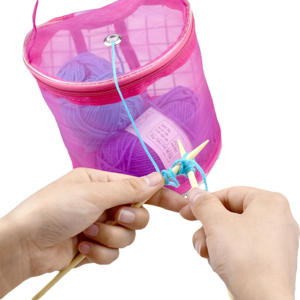 Portable Knitting Yarn Storage Bag Case With Zipper Home Hand-Knitted Supplies DIY Wool Storage Bag Sewing Tools