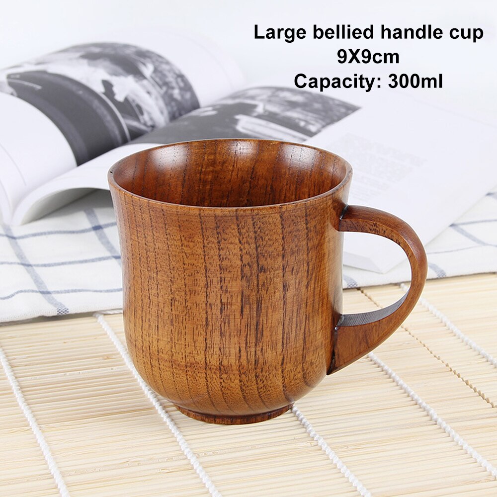 Wooden Big Belly Cups Handmade Natural Spruce Wood Cups Beer Tea Coffee Milk Water Cup Kitchen Bar Drinkware: F