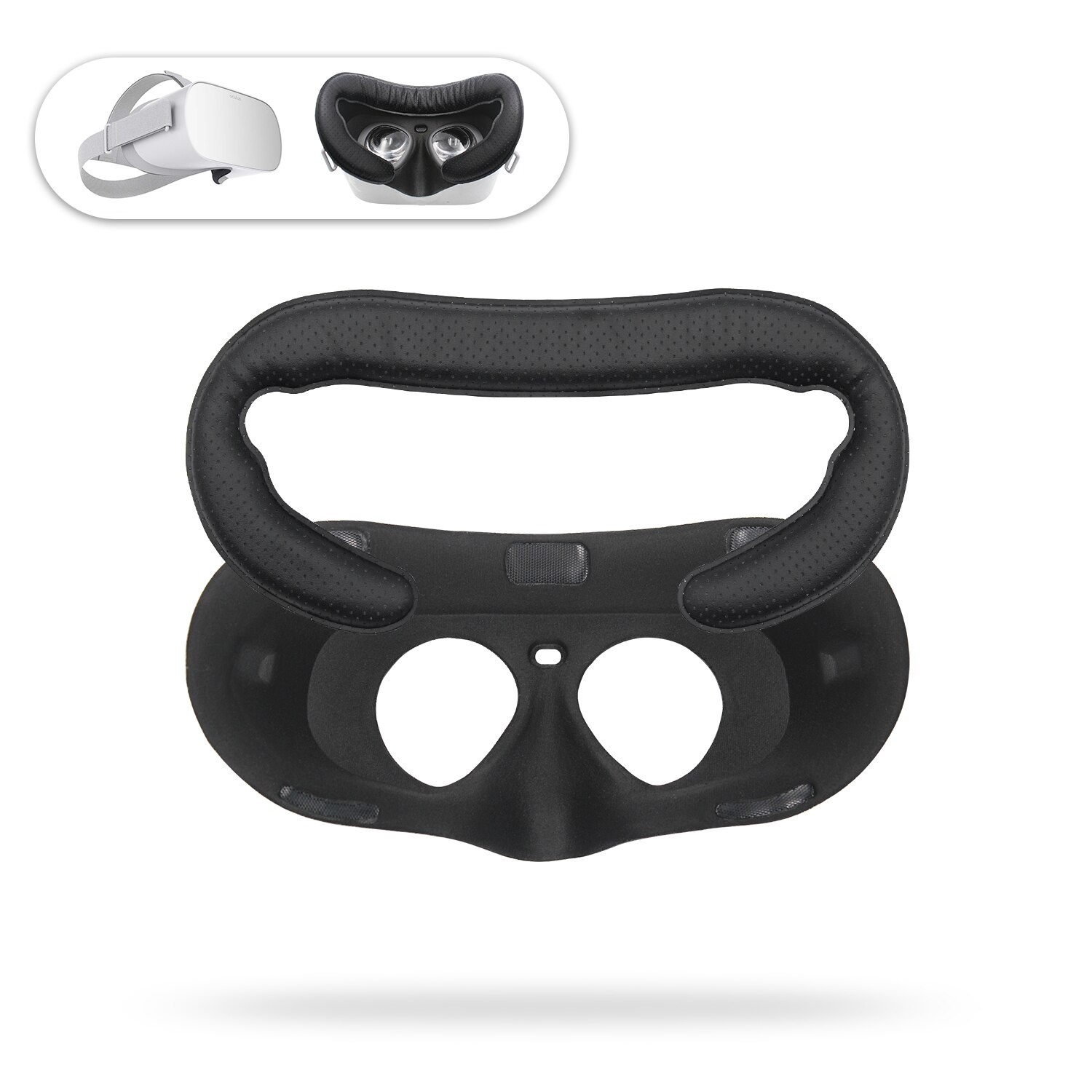 VR Viso dell'UNITÀ di elaborazione Della Copertura del Cuoio maschera & Viso Cotone Rilievo Inferiore Sostituibile per Oculus andare Auricolare (Fori di aria): Default Title