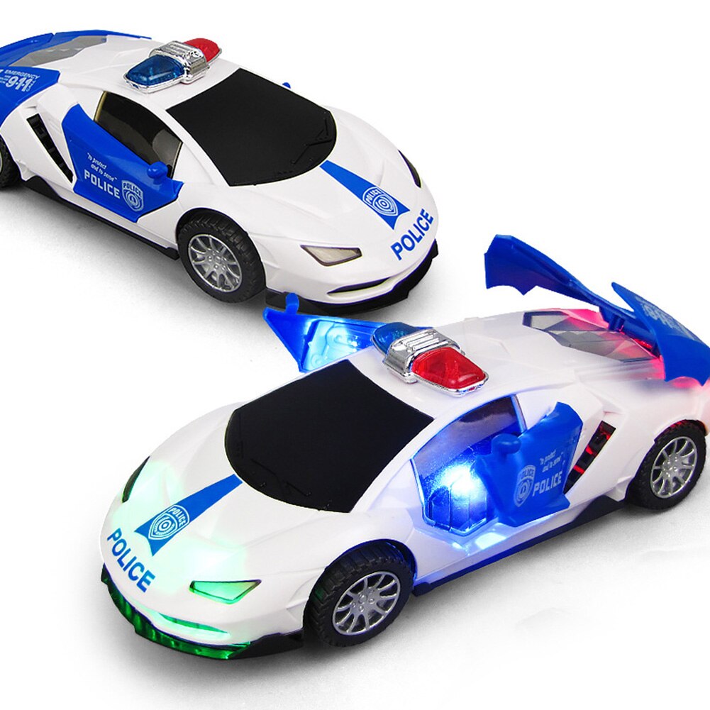 Electric 360 Rotation Police Car Vehicle with LED Music Education Kids Toy