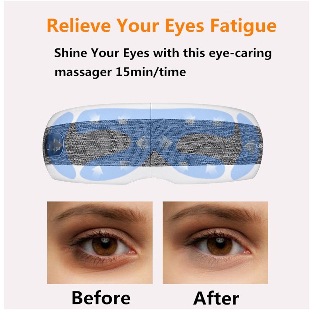 Smart Eye Massager Air Compressie Verwarmd Massage Voor Vermoeide Ogen Donkere Kringen Verwijderen Massage Ontspanning