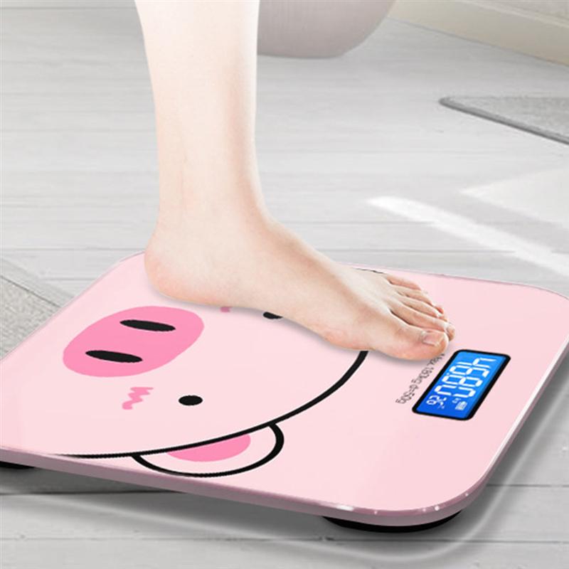 1PC Cartoon Home Health Body Scale Electronic Body Weight Scale (USB Charging)