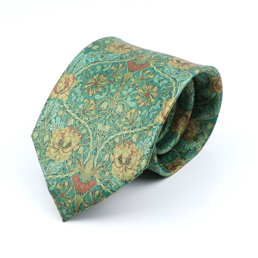 Stropdas in elandstijl met bloemenprint, gemaakt van zacht aanvoelend groen polyester, geschikt voor mannen en vrouwen, voor bruiloften, feestjes en casual gelegenheden.: Blauw