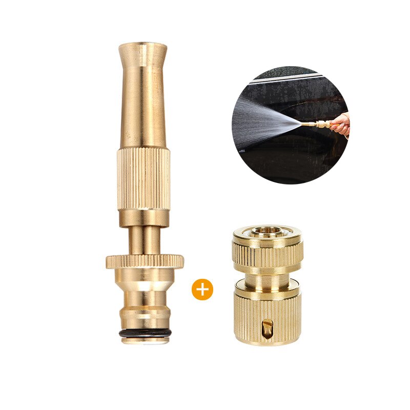 Brass High Pressure Hose Nozzle Squirt Water Gun Direct Spray Sprinkler Quick Connector for Home Garden Watering Car Wash Gun
