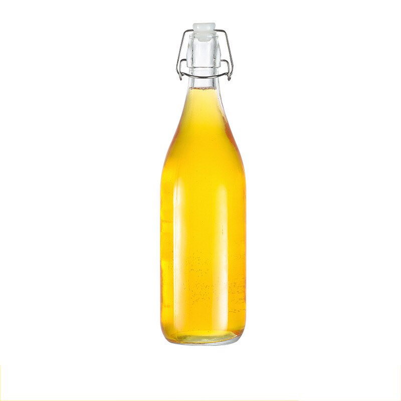Garrafa de vinho de vidro, garrafas de armazenamento de mel de limão, latas seladas vazias, jarra de fermentação de leite, frasco portátil para vinho de frutas para bar