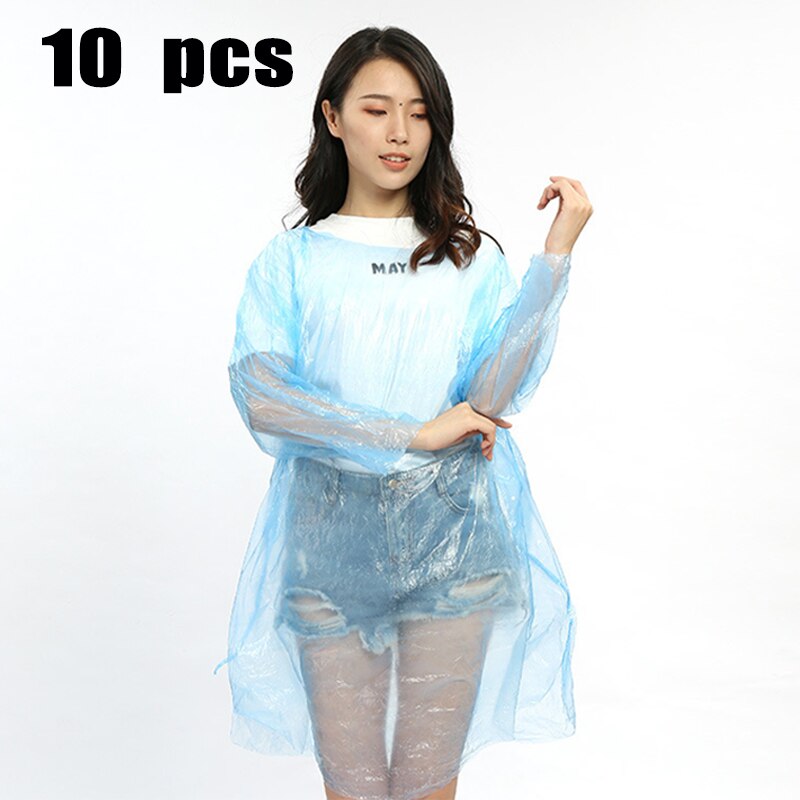 directe Transparent/bleu/jaune confortable imperméable jetable imperméable en plastique imperméable Poncho capuche pour enfants adultes en plein air: 10 pcs