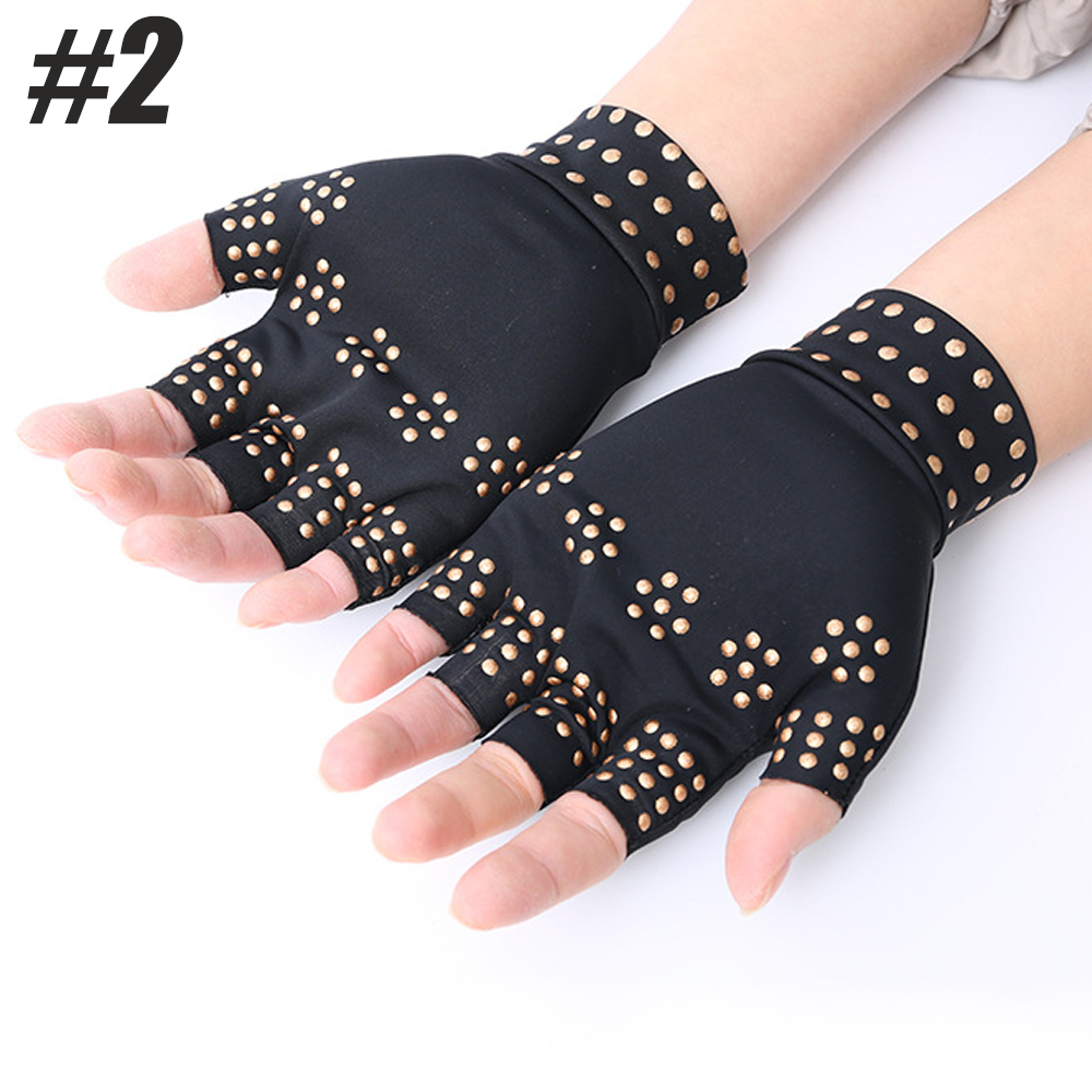 Arthritis Gloves Compression Gloves Magnetic Anti-Arthritis Therapeutic Therapy Fingerless Gloves Hand Pain Heal Joints Relief: Yellow
