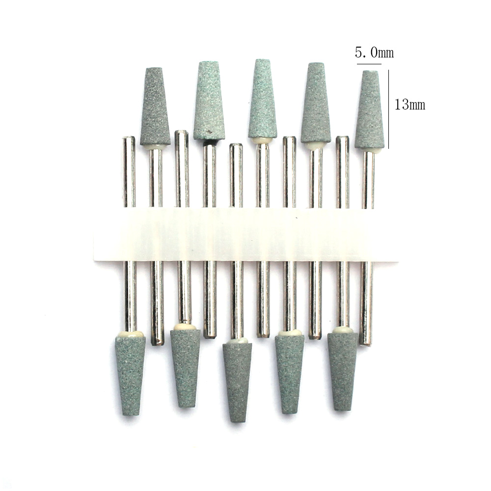 10pc Nail Drill Bits Set Ceramic Stone Manicure Drills Milling Cutters Cuticle Remover Files Electric Burr Tools: DARK GRAY