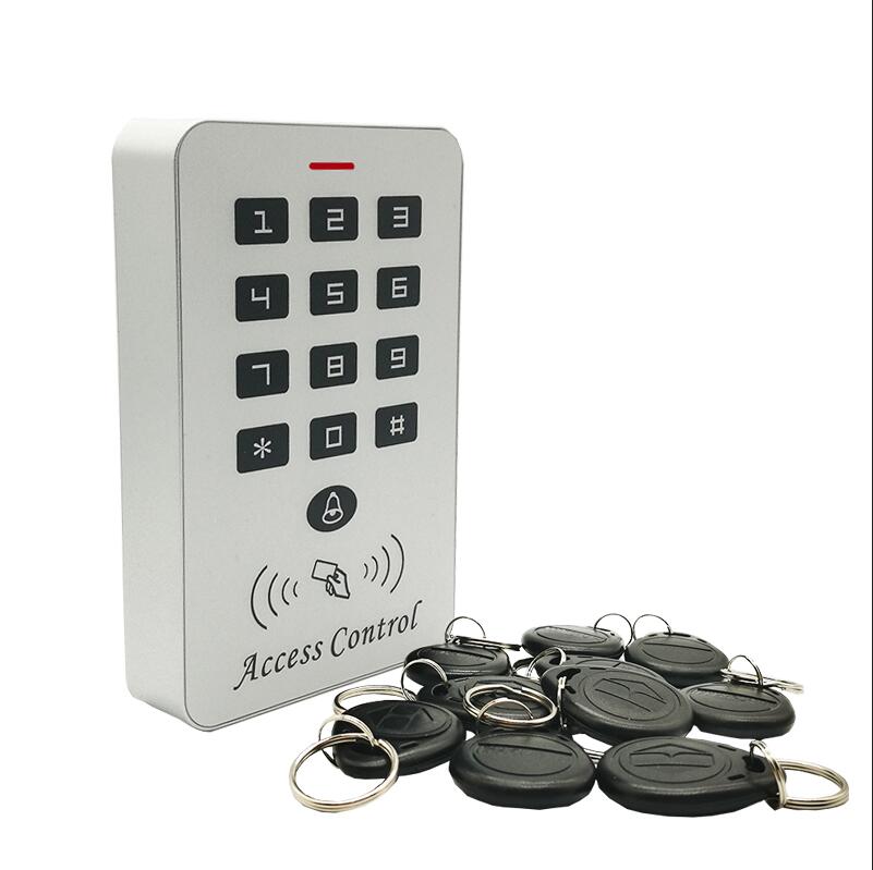 125Khz Rfid Access Control System Card Door Lock Controller Keypad Door Access Controller: Black Keyfobs